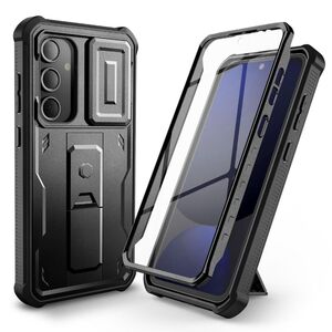 Pachet 360: Husa cu folie integrata Samsung Galaxy S24 FE KEVLAR PRO360 (fata spate), cu protectie lentile, negru