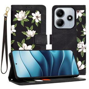 Husa tip carte pentru  Xiaomi Redmi Note 14 5G, functie stand si port carduri, negru denim