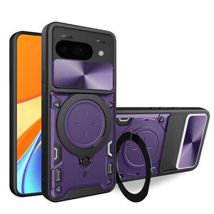 Husa pentru  Google Pixel 9A cu protecție pentru cameră și suport magnetic integrat Ring Shockproof, Mov