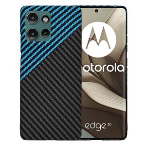 Husa pentru  Motorola Edge 50 CarbonFiber UltraSlim, Lightweight, Albastru inchis