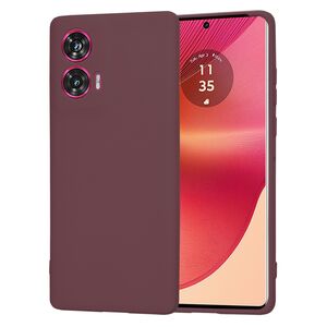 Husa pentru  Motorola Edge 50 Fusion Liquid Silicone, subțire, captusita cu microfibra, anti amprentă, protectie cameră foto, Bordeaux
