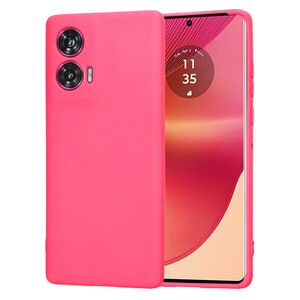 Husa pentru  Motorola Edge 50 Fusion Liquid Silicone, subțire, captusita cu microfibra, anti amprentă, protectie cameră foto, Fucsia