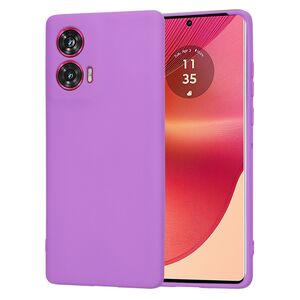 Husa pentru  Motorola Edge 50 Fusion Liquid Silicone, subțire, captusita cu microfibra, anti amprentă, protectie cameră foto, Mov