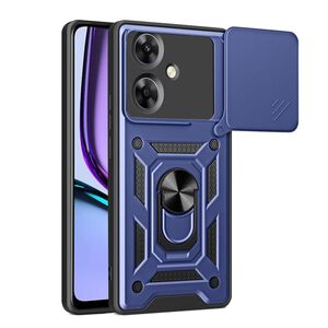 Husa pentru  Realme Note 60 Ring Armor Kickstand Tough Rugged Cover cu protectie camera, Albastru