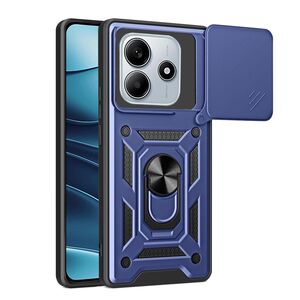 Husa pentru  Xiaomi Redmi Note 14 5G Ring Armor Kickstand Tough Rugged Cover cu protectie camera, Albastru