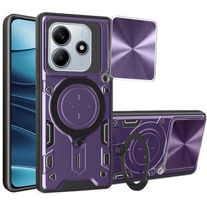 Husa pentru  Xiaomi Redmi Note 14 5G cu protecție pentru cameră și suport magnetic integrat Ring Shockproof, Mov