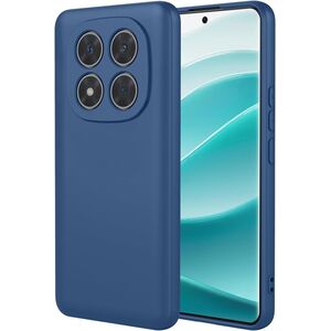 Husa pentru Xiaomi Redmi Note 14 Pro 5G Liquid Silicone, subțire, captusita cu microfibra, anti amprentă, protectie cameră foto, Albastru