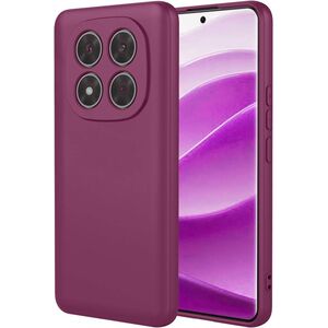 Husa pentru Xiaomi Redmi Note 14 Pro 5G Liquid Silicone, subțire, captusita cu microfibra, anti amprentă, protectie cameră foto, Bordeaux