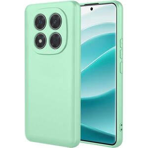 Husa pentru Xiaomi Redmi Note 14 Pro 5G Liquid Silicone, subțire, captusita cu microfibra, anti amprentă, protectie cameră foto, Verde