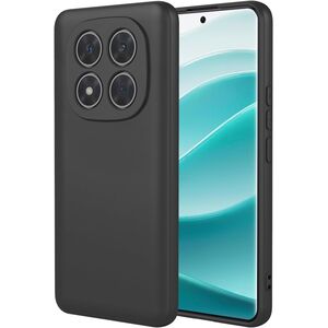 Husa pentru Xiaomi Redmi Note 14 Pro 5G Liquid Silicone, subțire, captusita cu microfibra, anti amprentă, protectie cameră foto, Negru