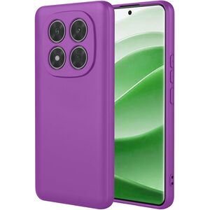 Husa pentru Xiaomi Redmi Note 14 Pro 5G Liquid Silicone, subțire, captusita cu microfibra, anti amprentă, protectie cameră foto, Mov