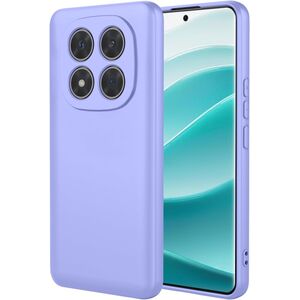 Husa pentru Xiaomi Redmi Note 14 Pro 5G Liquid Silicone, subțire, captusita cu microfibra, anti amprentă, protectie cameră foto, Lavanda