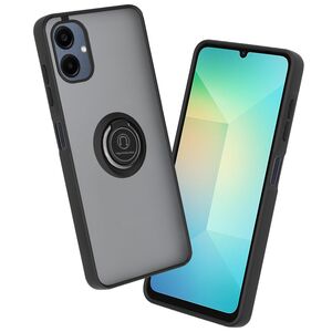 Husa de protectie pentru  Samsung Galaxy A06 premium cu inel stand rotativ, suport magnetic si bumper anti-alunecare - Negru