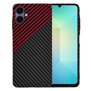 Husa pentru  Samsung Galaxy A06 CarbonFiber UltraSlim, Lightweight, Rosu inchis