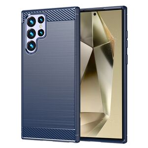 Husa pentru Samsung Galaxy S25 Ultra Carbon Liquid Silicone, Albastru