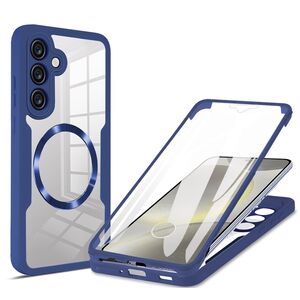 Pachet 360: Husa cu folie integrata pentru  Samsung Galaxy S25+ cu MagSafe Cover360 fata / spate - Albastru