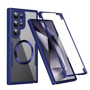 Pachet 360: Husa cu folie integrata pentru  Samsung Galaxy S25 Ultra cu MagSafe Cover360 fata / spate - Albastru