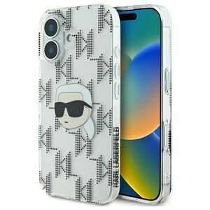 Husa premium pentru  iPhone 16 Karl Lagerfeld superior quality - Gri deschis