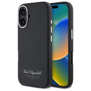 Husa premium pentru  iPhone 16 Karl Lagerfeld superior quality - Negru royal