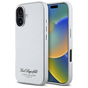 Husa premium pentru  iPhone 16 Karl Lagerfeld superior quality - Alb