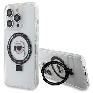 Husa premium pentru  iPhone 15 Pro Karl Lagerfeld compatibila Magsafe - Gri antracit