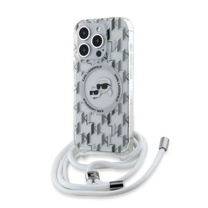 Husa premium pentru  iPhone 15 Pro Karl Lagerfeld compatibila Magsafe - Gri deschis