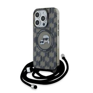 Husa premium pentru  iPhone 15 Pro Karl Lagerfeld compatibila Magsafe - Gri inchis