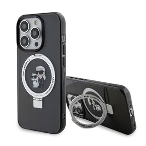 Husa premium pentru  iPhone 15 Pro Karl Lagerfeld compatibila Magsafe - Negru grant