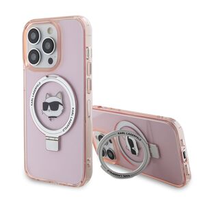 Husa premium pentru  iPhone 15 Pro Karl Lagerfeld compatibila Magsafe - Roz pal