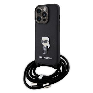 Husa premium pentru  iPhone 15 Pro Karl Lagerfeld superior quality - Negru carbune
