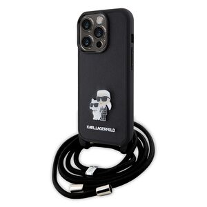 Husa premium pentru  iPhone 15 Pro Karl Lagerfeld superior quality - Negru havana