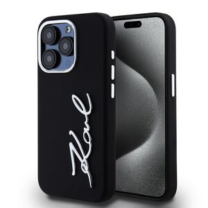 Husa premium pentru  iPhone 15 Pro Karl Lagerfeld superior quality - Negru print