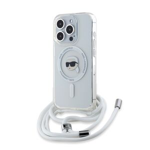 Husa premium pentru  iPhone 15 Pro Max Karl Lagerfeld compatibila Magsafe - Gri deschis