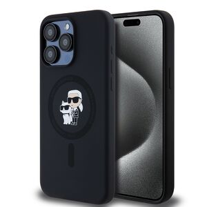 Husa premium pentru  iPhone 15 Pro Max Karl Lagerfeld compatibila Magsafe - Negru
