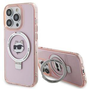 Husa premium pentru  iPhone 15 Pro Max Karl Lagerfeld compatibila Magsafe - Roz deschis