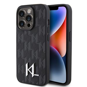 Husa premium pentru  iPhone 15 Pro Max Karl Lagerfeld superior quality - Negru gri