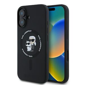 Husa premium pentru  iPhone 16 Plus Karl Lagerfeld compatibila Magsafe - Negru