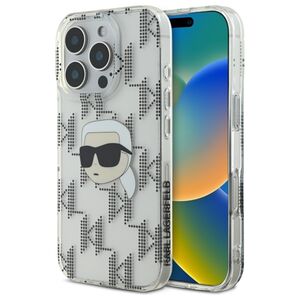 Husa premium pentru  iPhone 16 Pro Max Karl Lagerfeld superior quality - Gri deschis