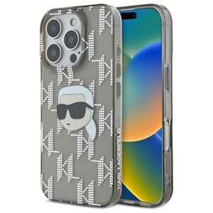 Husa premium pentru  iPhone 16 Pro Max Karl Lagerfeld superior quality - Gri inchis