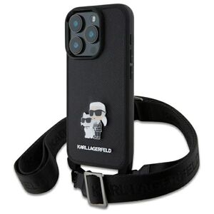 Husa premium pentru  iPhone 16 Pro Max Karl Lagerfeld superior quality - Negru Denim