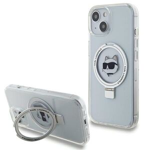 Husa premium pentru  iPhone 15 Plus Karl Lagerfeld compatibila Magsafe - Gri deschis