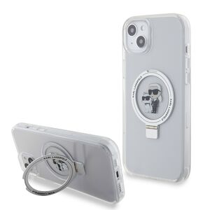 Husa premium pentru  iPhone 15 Plus Karl Lagerfeld compatibila Magsafe - Gri
