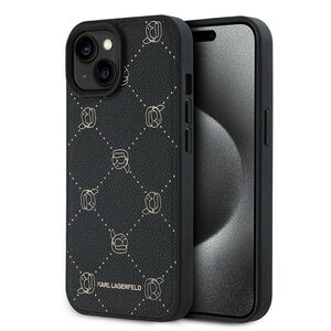 Husa premium pentru  iPhone 15 Plus Karl Lagerfeld compatibila Magsafe - Negru denim