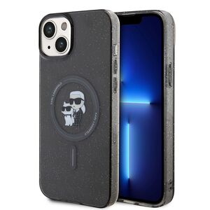 Husa premium pentru  iPhone 15 Plus Karl Lagerfeld compatibila Magsafe - Negru havana