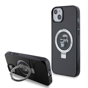 Husa premium pentru  iPhone 15 Plus Karl Lagerfeld compatibila Magsafe - Negru intens