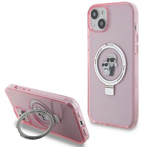 Husa premium pentru  iPhone 15 Plus Karl Lagerfeld compatibila Magsafe - Roz