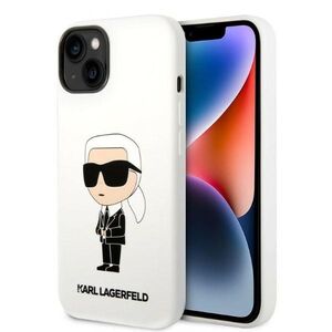 Husa premium pentru  iPhone 15 Plus Karl Lagerfeld superior quality - Alb