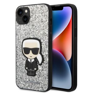 Husa premium pentru  iPhone 15 Plus Karl Lagerfeld superior quality - Argintiu