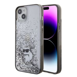 Husa premium pentru  iPhone 15 Plus Karl Lagerfeld superior quality - Gri cenusiu