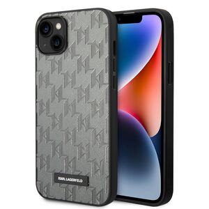 Husa premium pentru  iPhone 15 Plus Karl Lagerfeld superior quality - Gri deschis